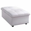 Furniture of America Kamala Faux Leather Tufted Futon Chair in White