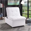 Furniture of America Kamala Faux Leather Tufted Futon Chair in White