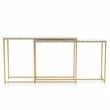 Furniture of America Dallan Metal 2-Piece Nesting Sofa Table in Gold and White