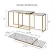 Furniture of America Dallan Metal 2-Piece Nesting Sofa Table in Gold and White
