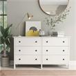 Furniture of America Reyes Rustic Wood 6-Drawer Dresser in White