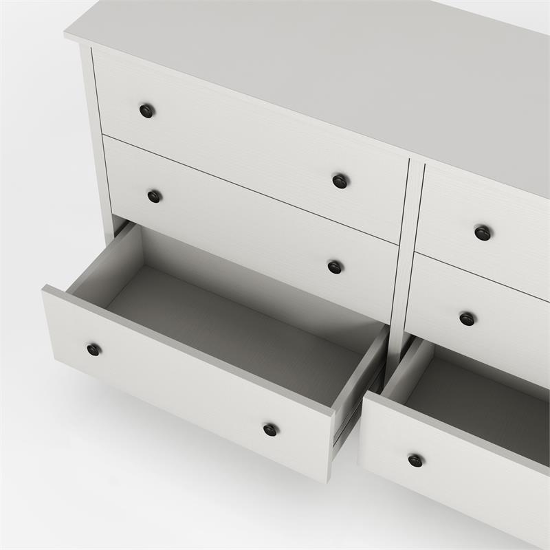 Furniture of America Reyes Rustic Wood 6-Drawer Dresser in White