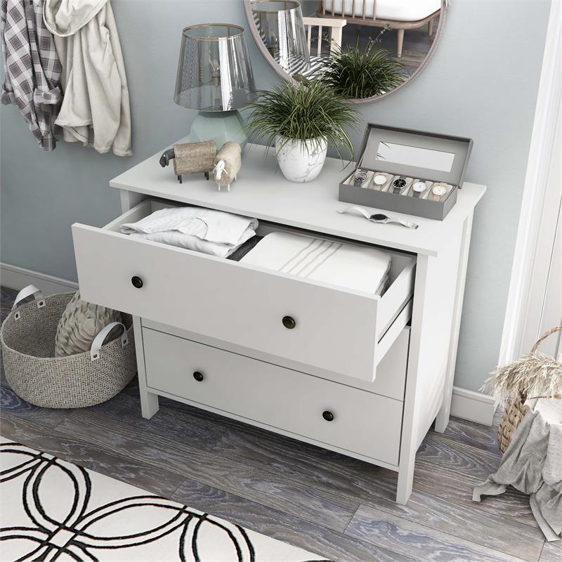 Furniture of America Reyes Rustic Wood 3-Drawer Chest in White