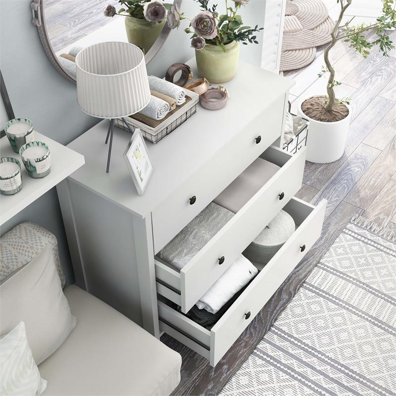 Furniture of America Reyes Rustic Wood 3-Drawer Chest in White