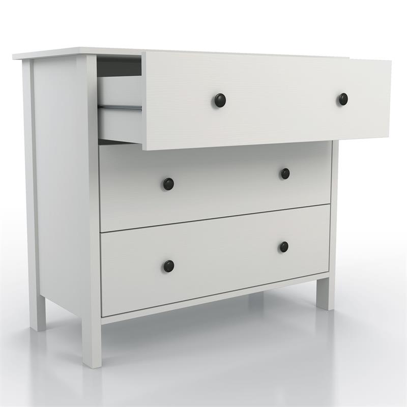 Furniture of America Reyes Rustic Wood 3-Drawer Chest in White