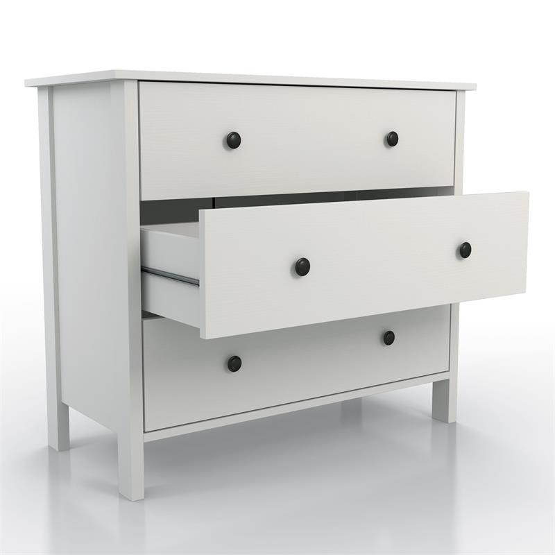 Furniture of America Reyes Rustic Wood 3-Drawer Chest in White