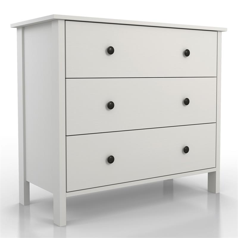 Furniture of America Reyes Rustic Wood 3-Drawer Chest in White