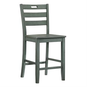 Furniture of America Jolines Wood Counter Height Chair in Green (Set of 2)