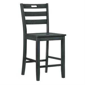 Furniture of America Jolines Wood Counter Height Chair in Gray (Set of 2)