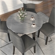 Furniture of America Vacti Wood and Fabric 5-Piece Round Dining Set in Gray