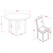 Furniture of America Vacti Wood and Fabric 5-Piece Round Dining Set in Gray