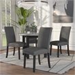 Furniture of America Vacti Wood and Fabric 5-Piece Round Dining Set in Gray