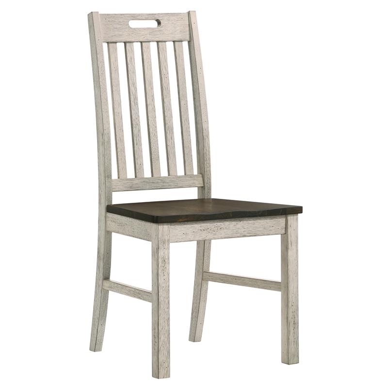 Furniture of America Kadda Wood 5-Piece Round Dining Set in Antique White