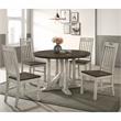 Furniture of America Kadda Wood 5-Piece Round Dining Set in Antique White