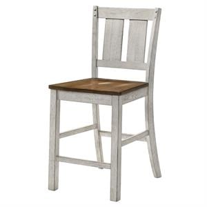 Furniture of America Huntington Wood Counter Chair in Light Oak (Set of 2)
