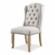 Furniture of America Liston Fabric Tufted Wing Back Chair in Ivory (Set of 2)