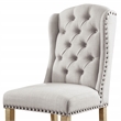 Furniture of America Liston Fabric Tufted Wing Back Chair in Ivory (Set of 2)