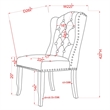 Furniture of America Liston Fabric Tufted Wing Back Chair in Ivory (Set of 2)