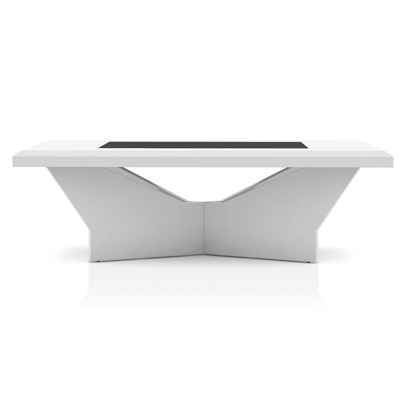 Furniture of America Avens Contemporary Wood Geometric Coffee Table in White