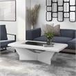 Furniture of America Avens Contemporary Wood Geometric Coffee Table in White