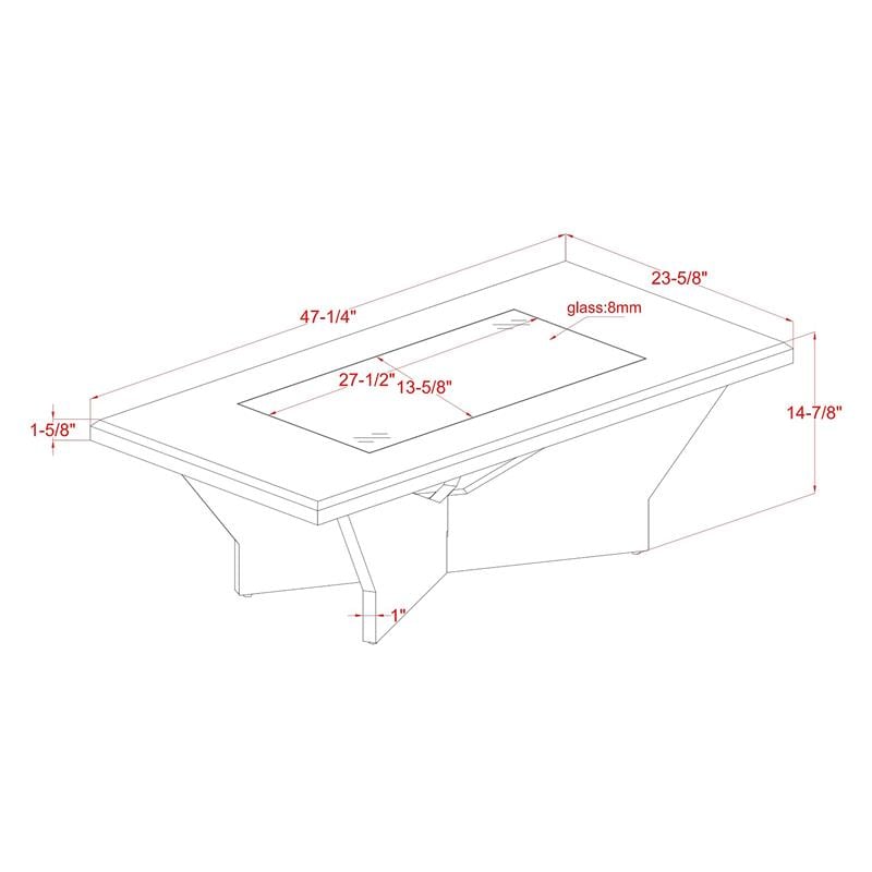 Furniture of America Avens Contemporary Wood Geometric Coffee Table in White