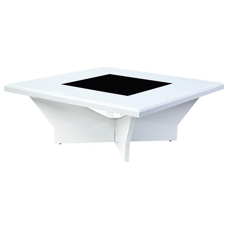 Furniture of America Avens Contemporary Wood Square Coffee Table in White