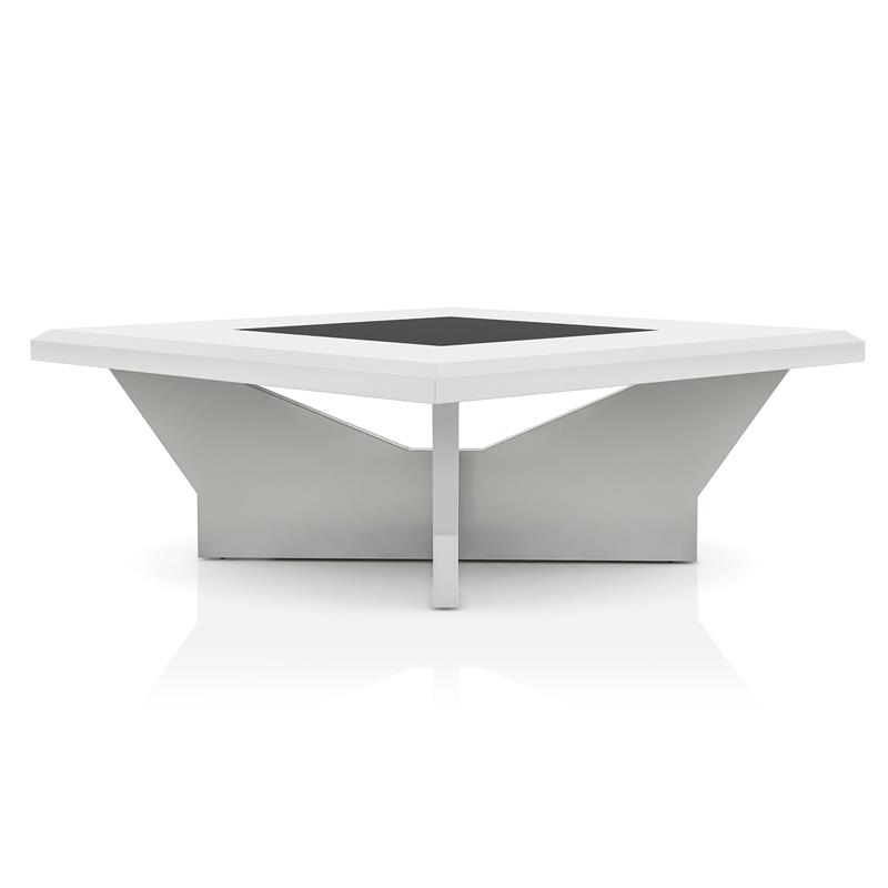 Furniture of America Avens Contemporary Wood Square Coffee Table in White