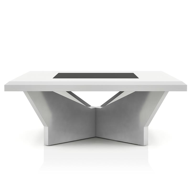 Furniture of America Avens Contemporary Wood Square Coffee Table in White