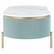 Furniture of America Timi Glam Wood 2-Piece Coffee Table Set in Light Teal Green