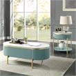 Furniture of America Timi Glam Wood 2-Piece Coffee Table Set in Light Teal Green