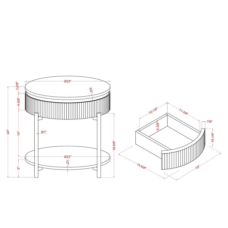 Furniture of America Timi Glam Wood 2-Piece Coffee Table Set in Dark Walnut