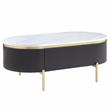 Furniture of America Timi Glam Wood 2-Piece Coffee Table Set in Dark Walnut