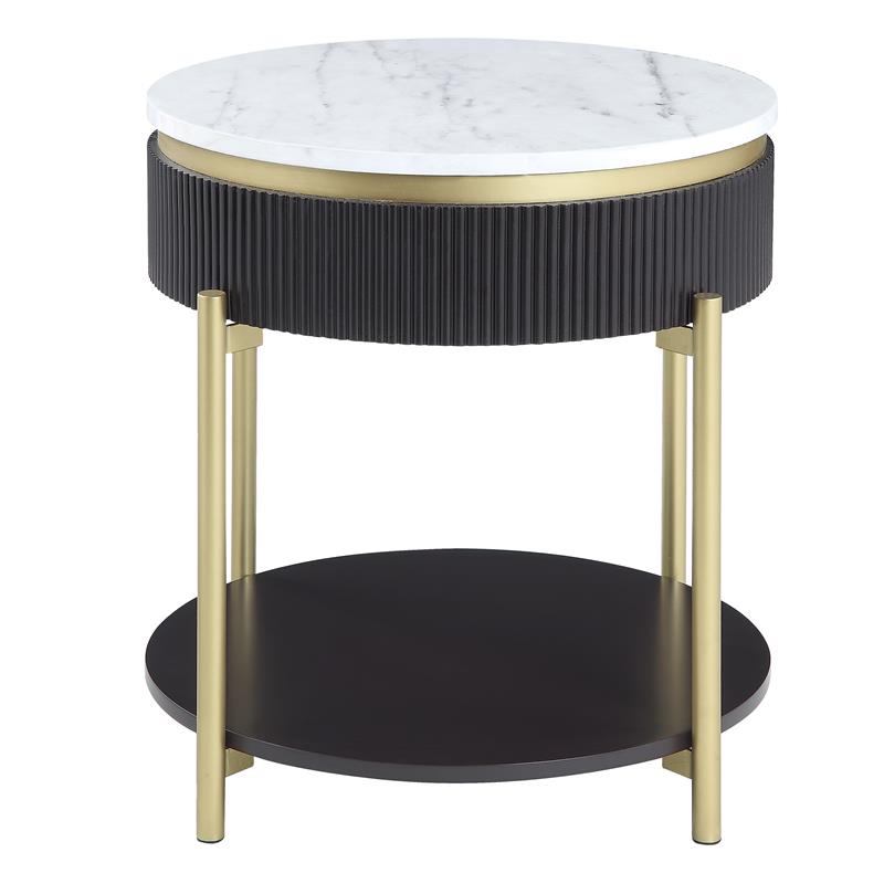 Furniture of America Timi Glam Wood 2-Piece Coffee Table Set in Dark Walnut