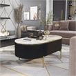 Furniture of America Timi Glam Wood 2-Piece Coffee Table Set in Dark Walnut