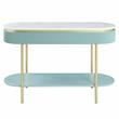 Furniture of America Timi Glam Wood 3-Piece Coffee Table Set in Light Teal Green