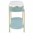 Furniture of America Timi Glam Wood 3-Piece Coffee Table Set in Light Teal Green