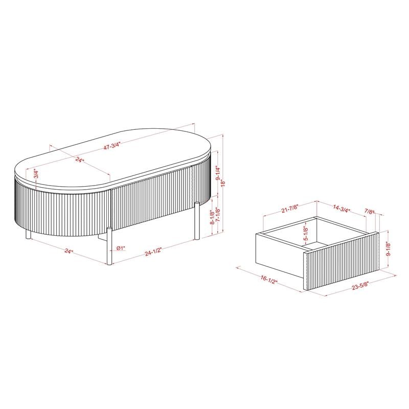 Furniture of America Timi Glam Wood 3-Piece Coffee Table Set in Light Teal Green