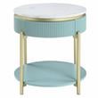 Furniture of America Timi Glam Wood 3-Piece Coffee Table Set in Light Teal Green