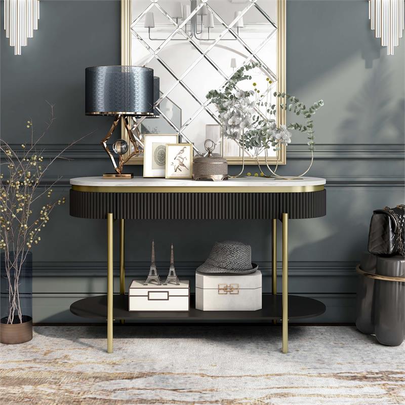 Furniture of America Timi Glam Wood 3-Piece Coffee Table Set in Dark Walnut