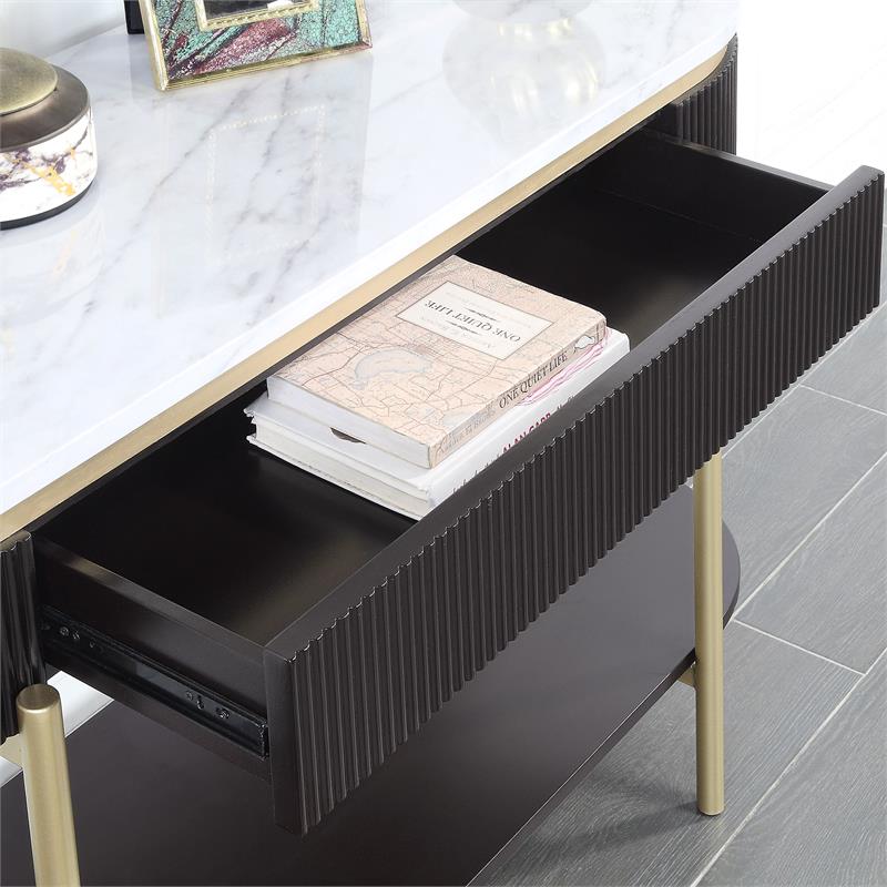 Furniture of America Timi Glam Wood 3-Piece Coffee Table Set in Dark Walnut