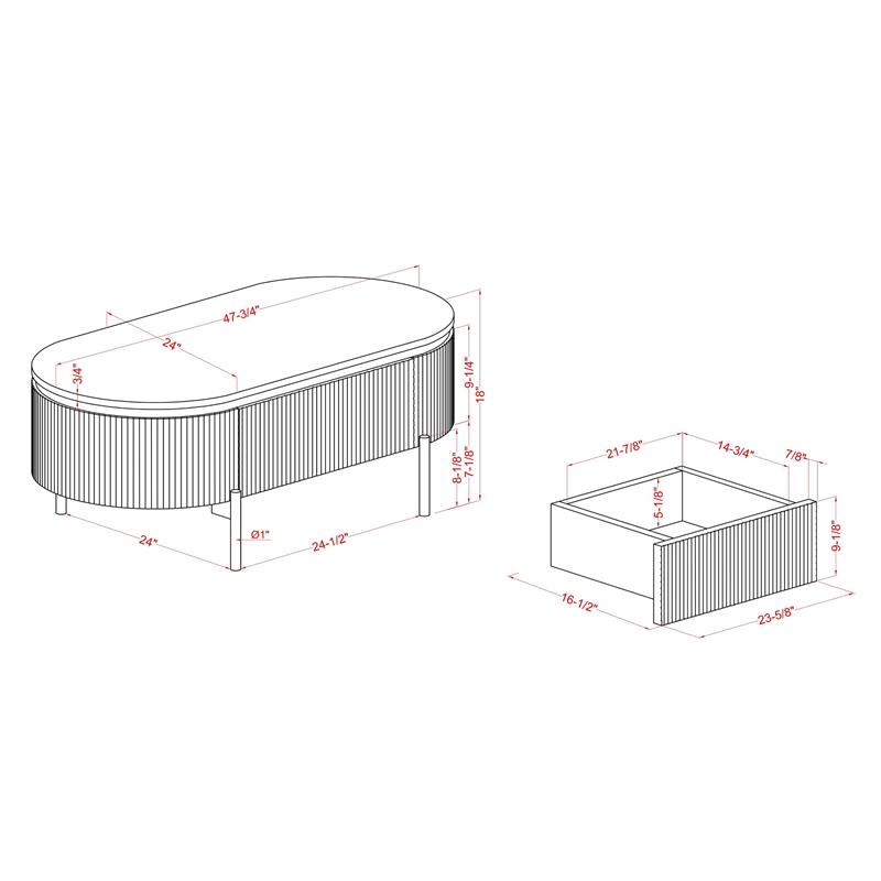 Furniture of America Timi Glam Wood 3-Piece Coffee Table Set in Dark Walnut