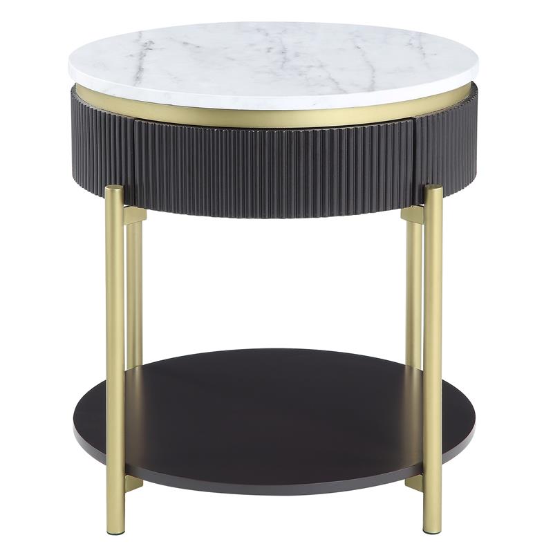 Furniture of America Timi Glam Wood 3-Piece Coffee Table Set in Dark Walnut