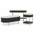 Furniture of America Timi Glam Wood 3-Piece Coffee Table Set in Dark Walnut