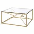 Furniture of America Cevelle Contemporary Metal 2-Piece Coffee Table Set in Gold
