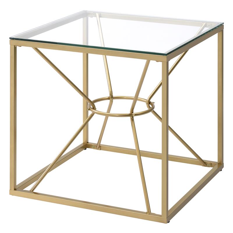 Furniture of America Cevelle Contemporary Metal 2-Piece Coffee Table Set in Gold