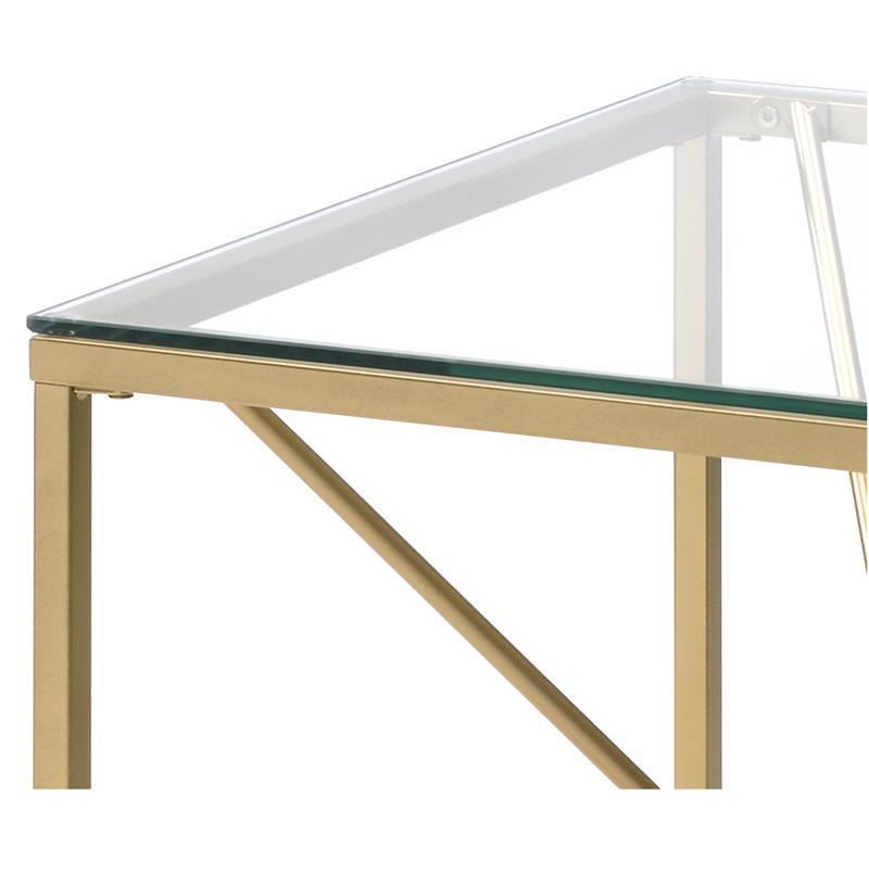 Furniture of America Cevelle Contemporary Metal 2-Piece Coffee Table Set in Gold