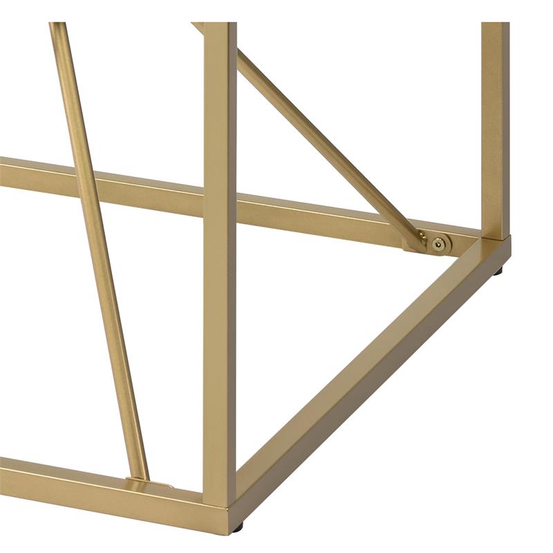 Furniture of America Cevelle Contemporary Metal 2-Piece Coffee Table Set in Gold