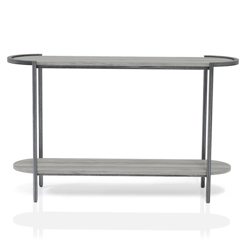 Furniture of America Mordicai Metal 3-Piece Coffee Table Set in Light Gray