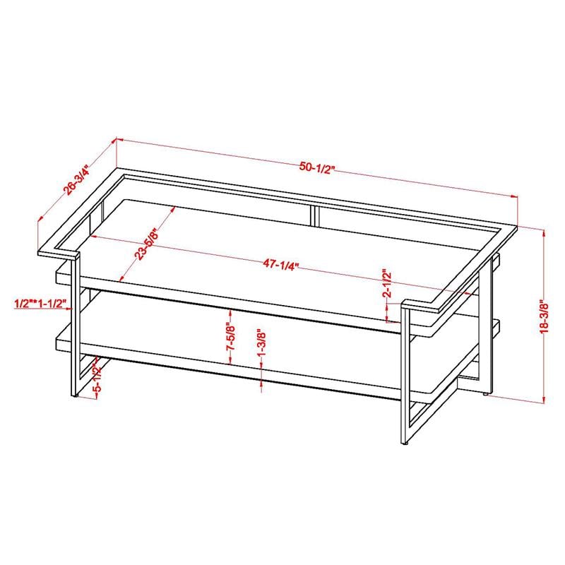 Furniture of America Meliman Metal 2-Piece Coffee Table Set in Gold and Black