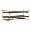 Furniture of America Meliman Metal 3-Piece Coffee Table Set in Gold and Black